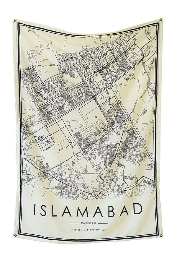 Islamabad Map Tapestry - Image 2