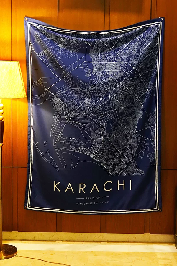 Karachi Map Tapestry