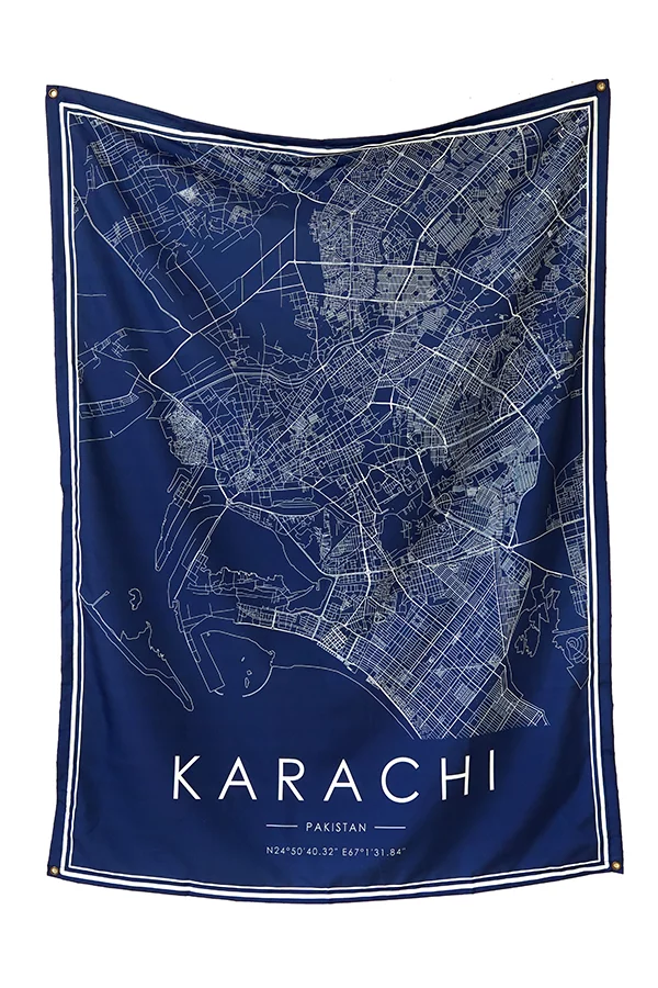 Karachi Map Tapestry - Image 2