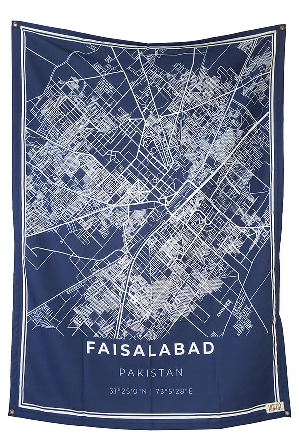 Faisalabad Map Tapestry - Image 2