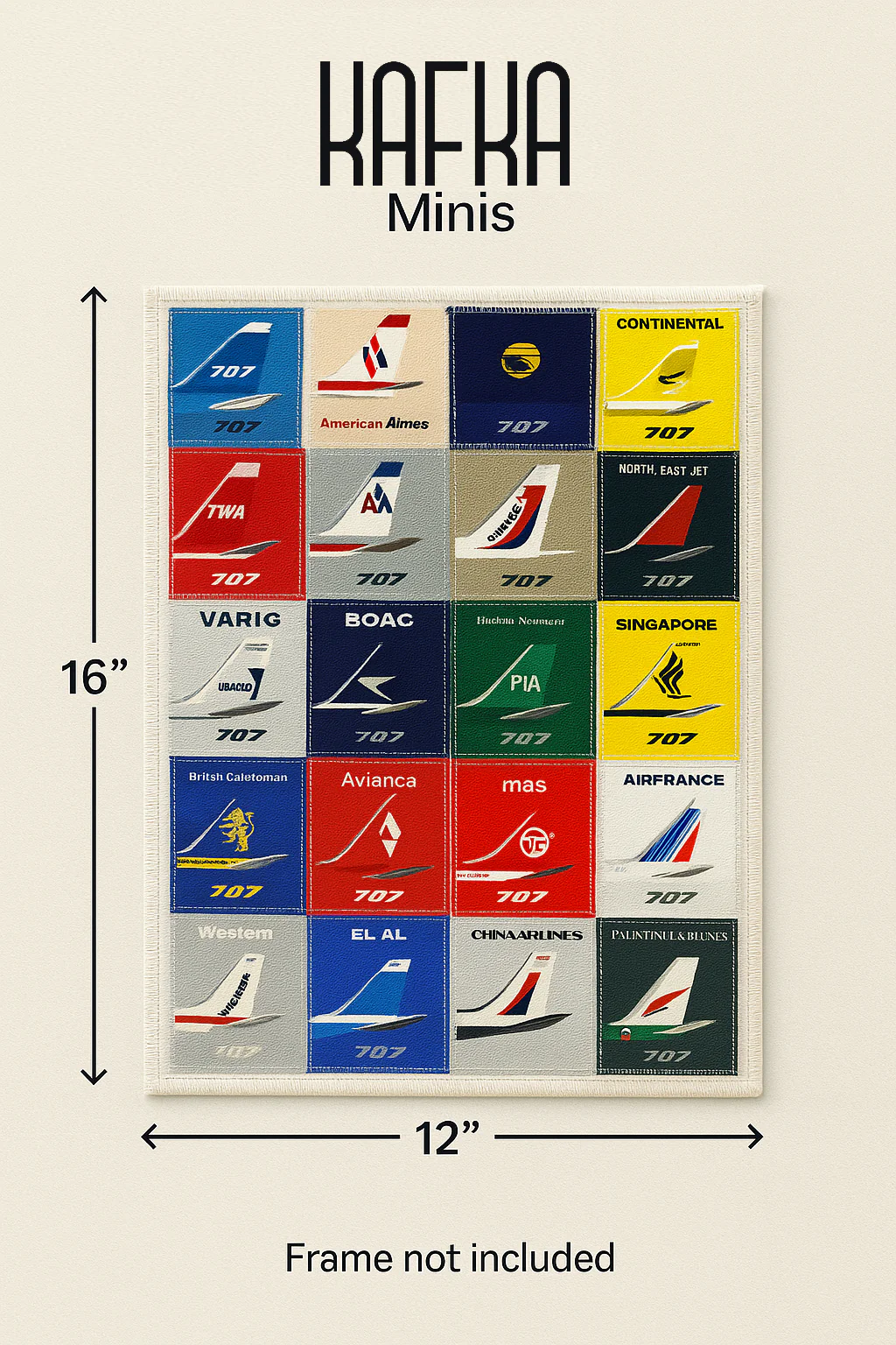 Vintage Airline Collage Mini Canvas
